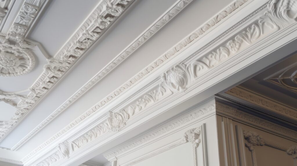 Ceiling moulding detail of luxury house